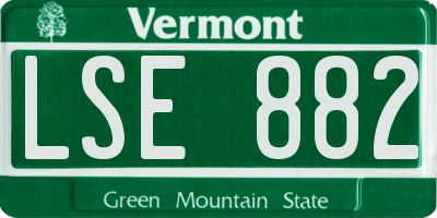VT license plate LSE882