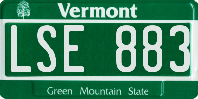VT license plate LSE883