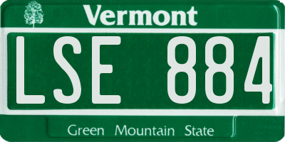 VT license plate LSE884