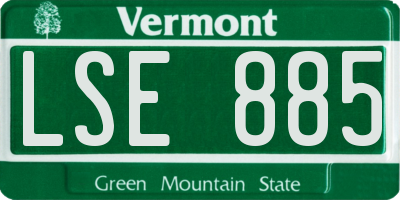 VT license plate LSE885