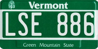 VT license plate LSE886