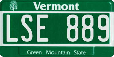 VT license plate LSE889
