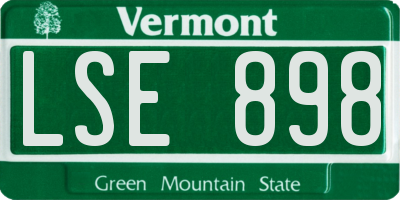 VT license plate LSE898