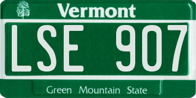 VT license plate LSE907