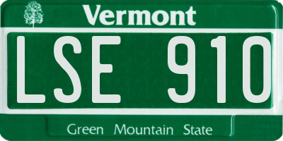VT license plate LSE910