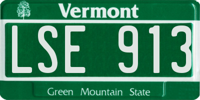VT license plate LSE913