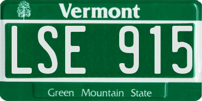 VT license plate LSE915