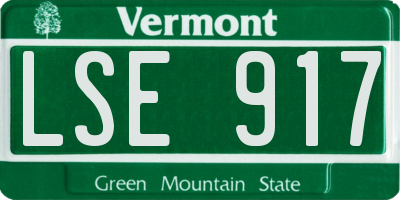 VT license plate LSE917