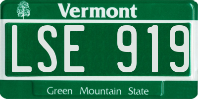VT license plate LSE919