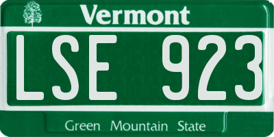 VT license plate LSE923