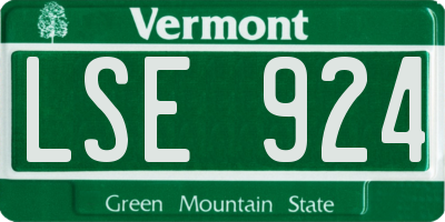 VT license plate LSE924