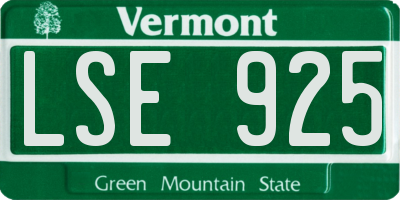 VT license plate LSE925