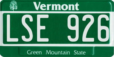 VT license plate LSE926