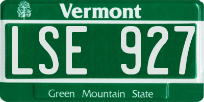 VT license plate LSE927