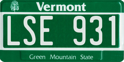 VT license plate LSE931