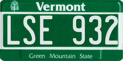 VT license plate LSE932