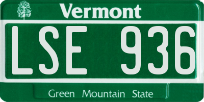VT license plate LSE936