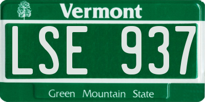 VT license plate LSE937