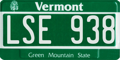 VT license plate LSE938
