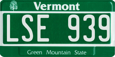 VT license plate LSE939