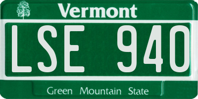 VT license plate LSE940