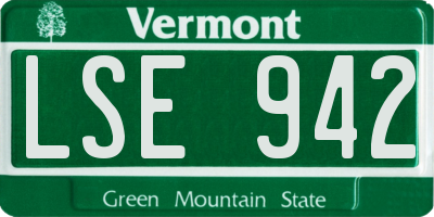 VT license plate LSE942