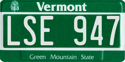 VT license plate LSE947