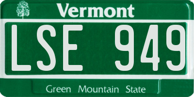 VT license plate LSE949