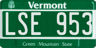VT license plate LSE953