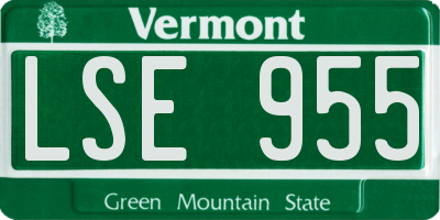 VT license plate LSE955