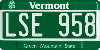 VT license plate LSE958
