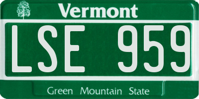 VT license plate LSE959