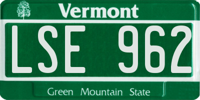 VT license plate LSE962