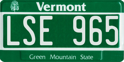 VT license plate LSE965