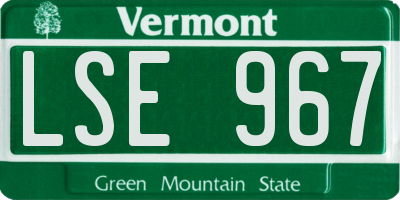 VT license plate LSE967