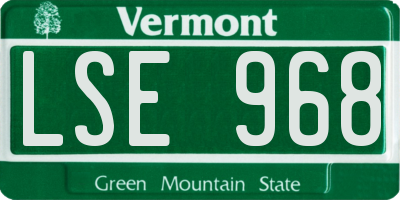 VT license plate LSE968
