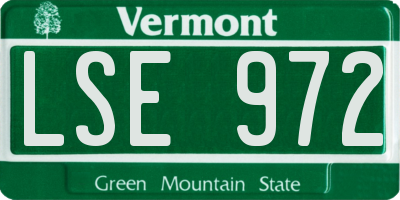 VT license plate LSE972