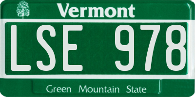 VT license plate LSE978