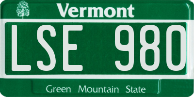 VT license plate LSE980