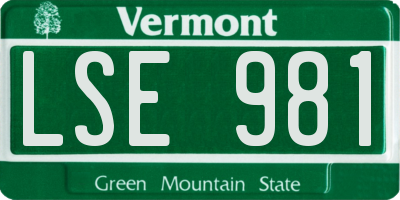 VT license plate LSE981