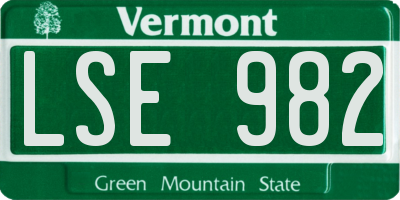 VT license plate LSE982