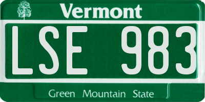 VT license plate LSE983