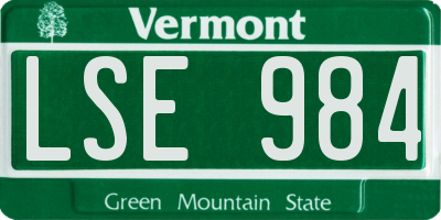 VT license plate LSE984