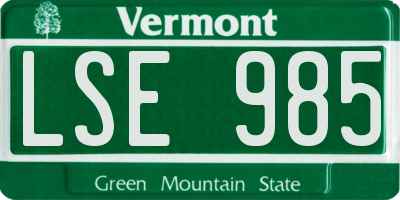 VT license plate LSE985