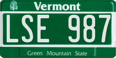 VT license plate LSE987