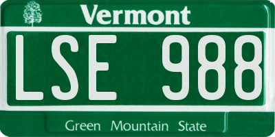 VT license plate LSE988