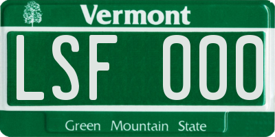 VT license plate LSF000