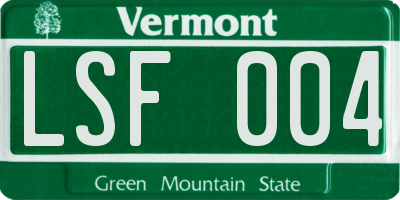 VT license plate LSF004