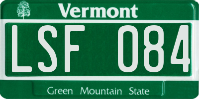 VT license plate LSF084