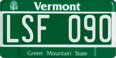 VT license plate LSF090